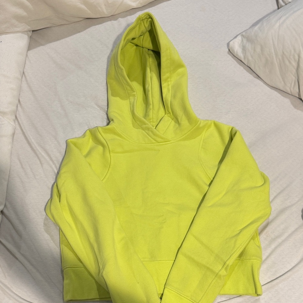 Lululemon Athletica Neon Yellow Crop Hoodie